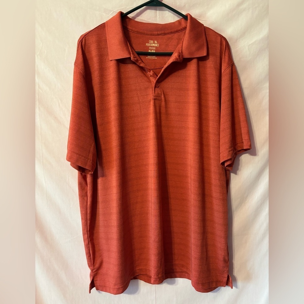 Haggar Orange Polo Shirt Classic Knit Short Sleeve